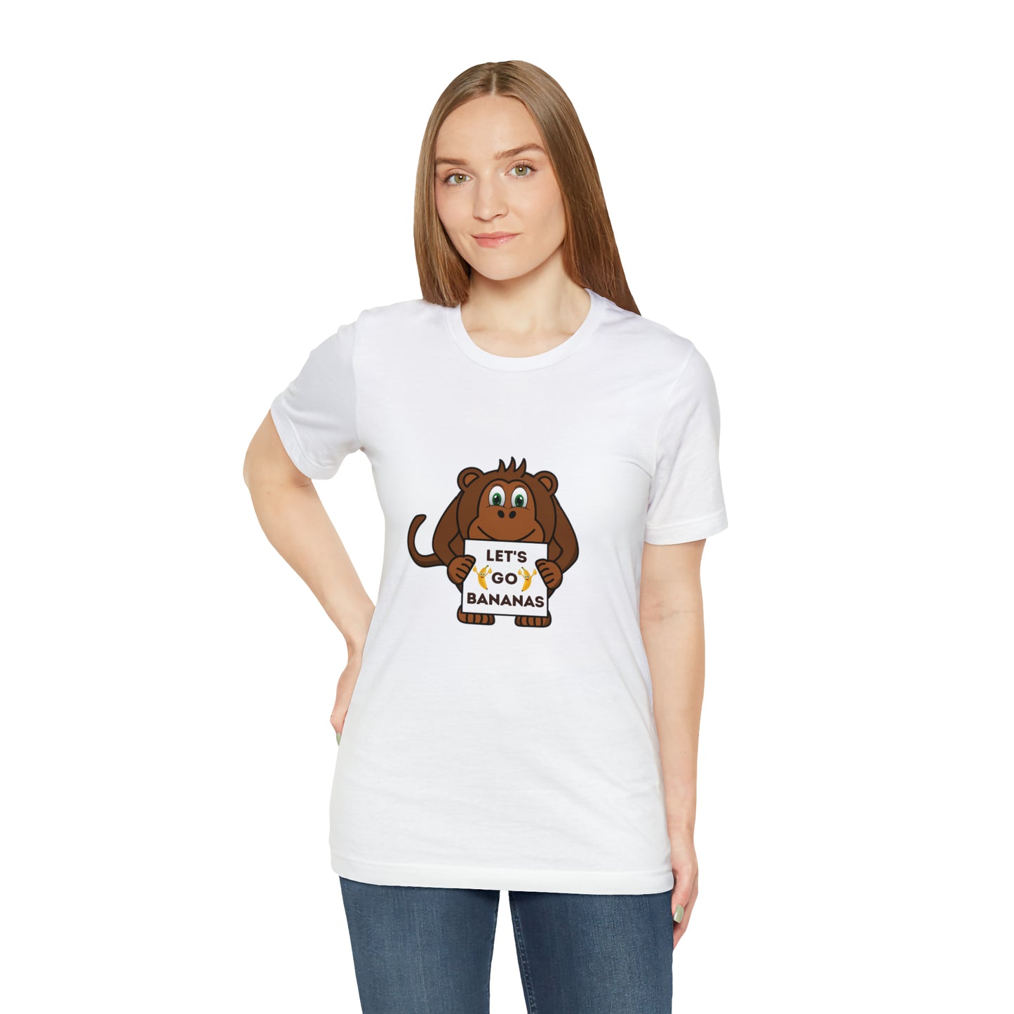 Monkey, Let's Go Bananas, Animals- Adult, Regular Fit, Soft Cotton, T-shirt