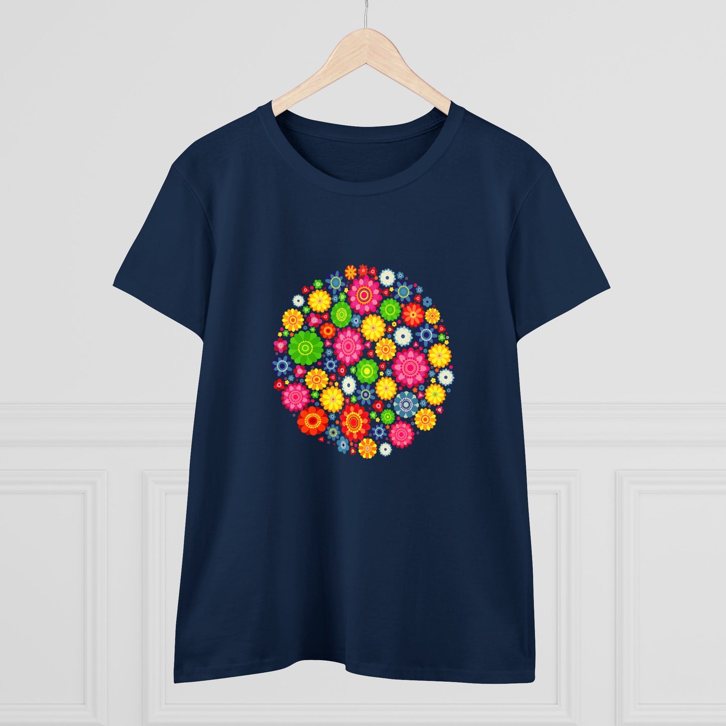 Colorful, Nature, Flowers- Adult, Semi-fitted, T-shirt
