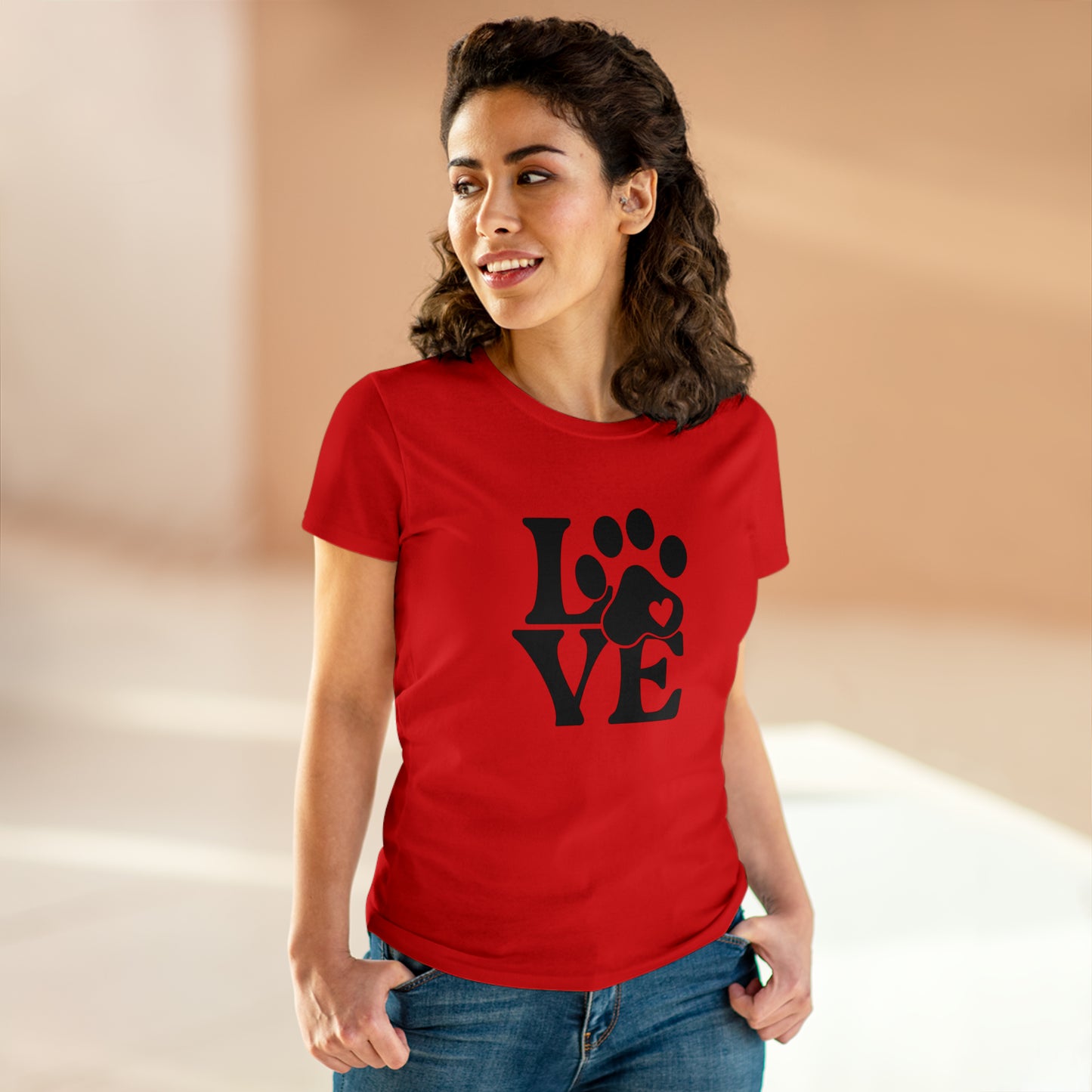 Love, Dog, Animals, Words- Adult, Semi-fitted, T-shirt