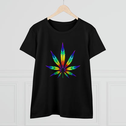 Art, Colorful Leaf, Nature- Adult, Semi-fitted T-shirt