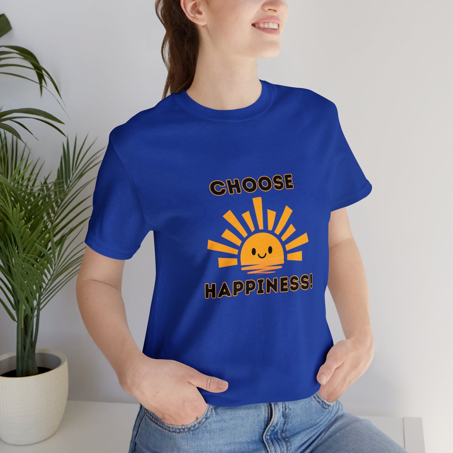 Positive, Choose Happiness- Adult, Regular Fit, Soft Cotton, T-shirt