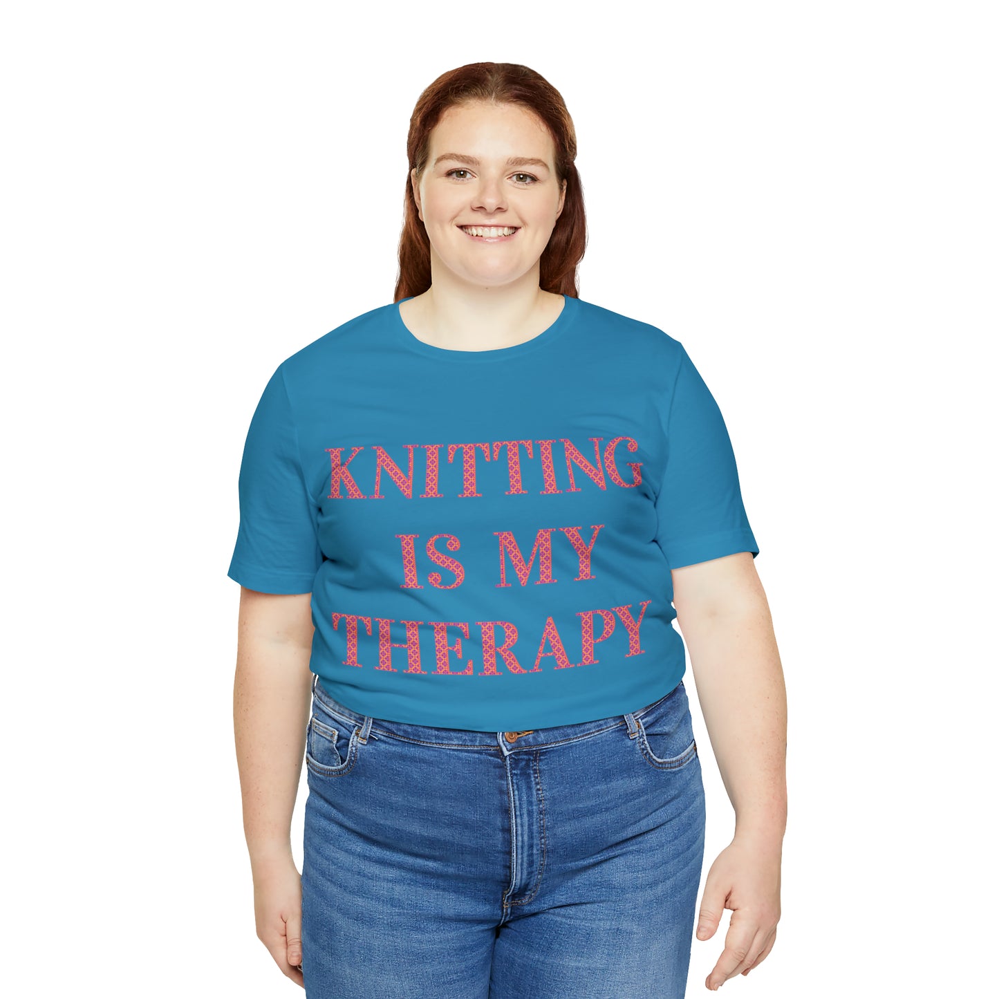 Knitting Is My Therapy- Adult, Regular Fit, Soft Cotton T-shirt