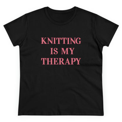 Knitting Is My Therapy- Adult, Semi-fitted T-shirt