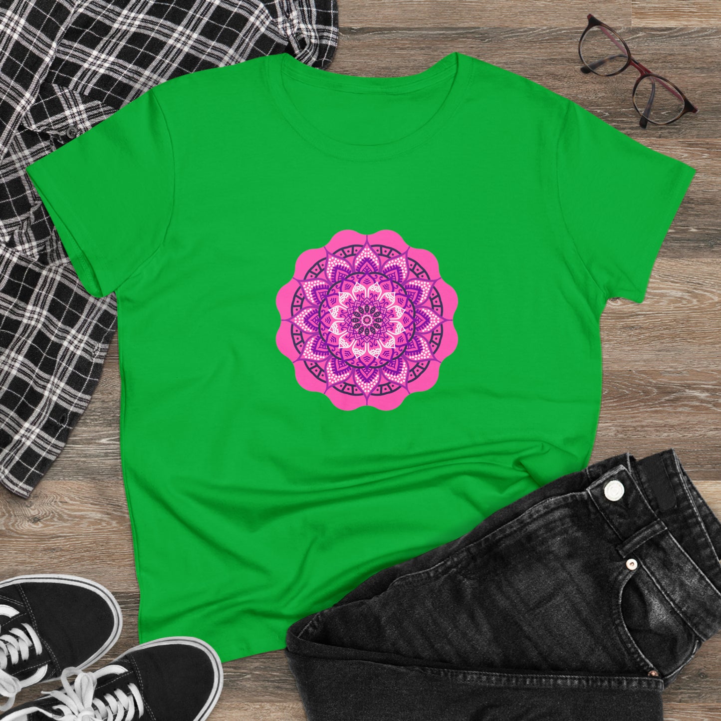 Colorful, Art, Nature, Flowers- Adult, Semi-fitted, T-shirt