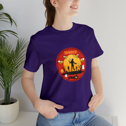 Animals, Bugs, Bee, ZOMBEE, Funny, Holiday, Halloween - Adult, Regular Fit, Soft Cotton, T-shirt
