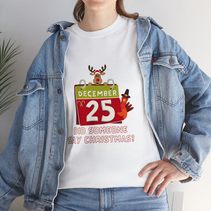 Christmas Funny, Cute Holiday  Calendar T-shirt-Unisex Heavy Cotton Tee