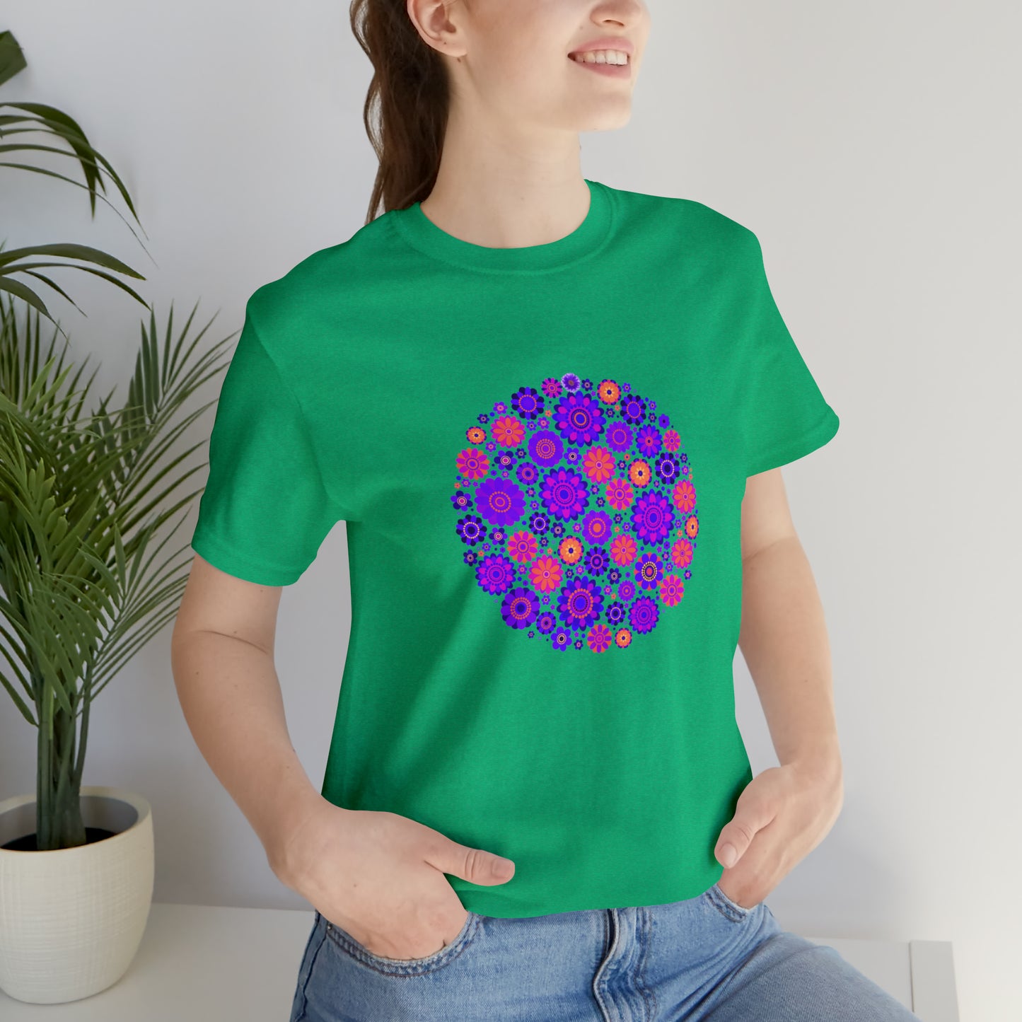 Colorful, Nature, Flowers- Adult, Regular Fit, Soft Cotton,  T-shirt