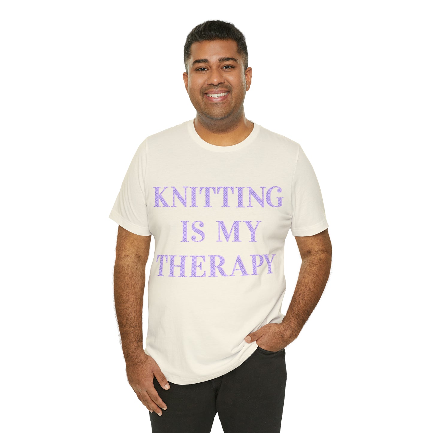 Knitting Is My Therapy- Adult, Regular Fit, Soft Cotton, T-shirt
