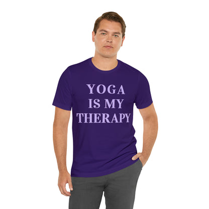 Yoga Is My Therapy- Adult, Regular Fit, Soft Cotton, Full Size Image, T-shirt