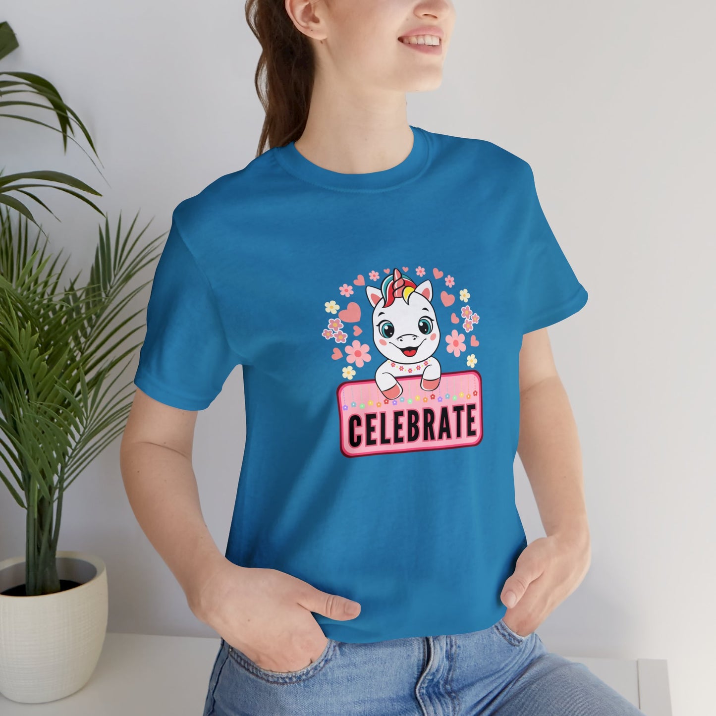 Fantasy, Unicorn, Celebrate, Positive, Event, Birthday- Adult, Regular Fit, Soft Cotton, T-shirt