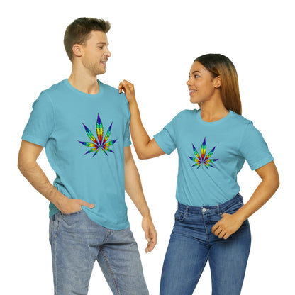 Art, Plant, Colorful Leaf, Nature- Adult- Adult, Regular Fit, Soft Cotton, Smaller Size Image, T-shirt