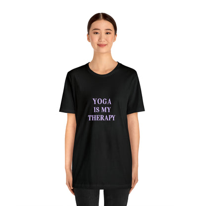 Yoga Is My Therapy- Adult, Regular Fit, Soft Cotton, Smaller Size Image, T-shirt