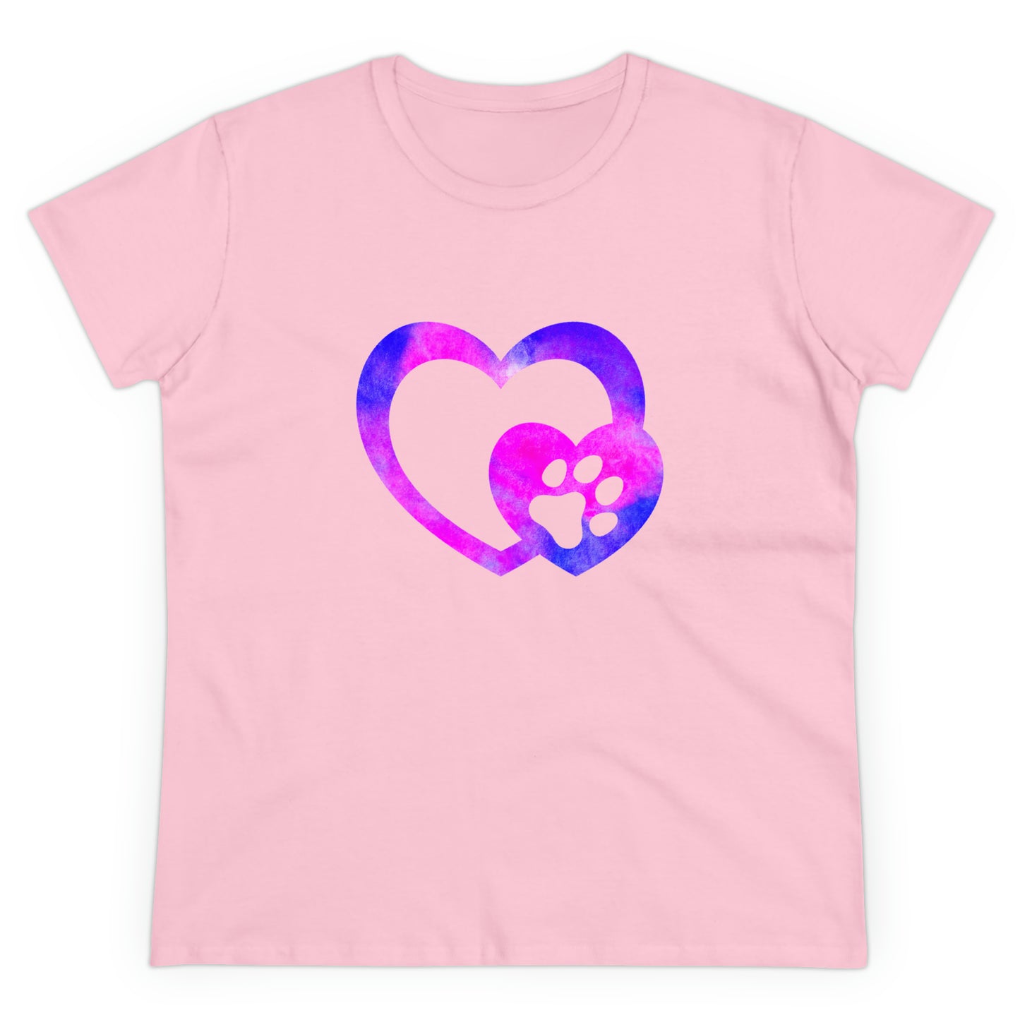 Art, Colorful, Love, Dog Paw- Adult, Semi-fitted, T-shirt