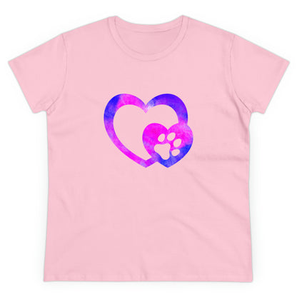 Art, Colorful, Love, Dog Paw- Adult, Semi-fitted, T-shirt