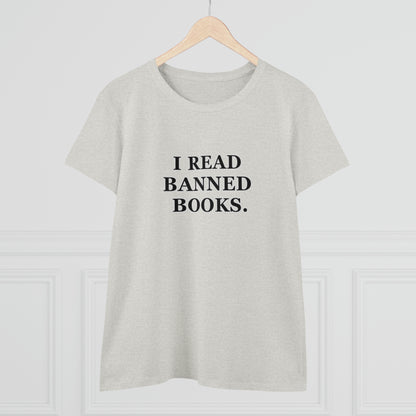 Reading, I Read Banned Books, Things, Books- Adult, Semi-fitted, Smaller Size Image T-Shirt
