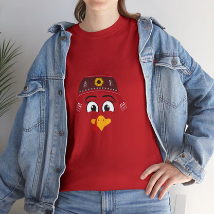 Thanksgiving Funny, Cute Turkey face T-shirt-Unisex Heavy Cotton Tee