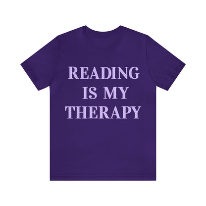 Reading Is My Therapy- Adult, Regular Fit, Soft Cotton, Full Size Image T-Shirt