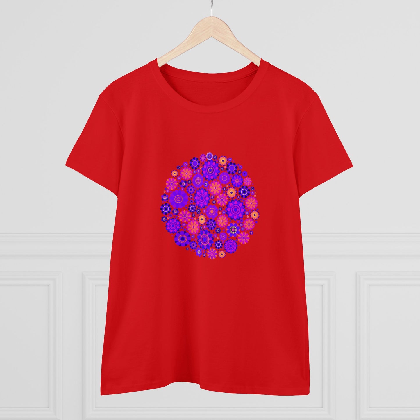 Colorful, Nature, Flowers- Adult, Semi-fitted, T-shirt