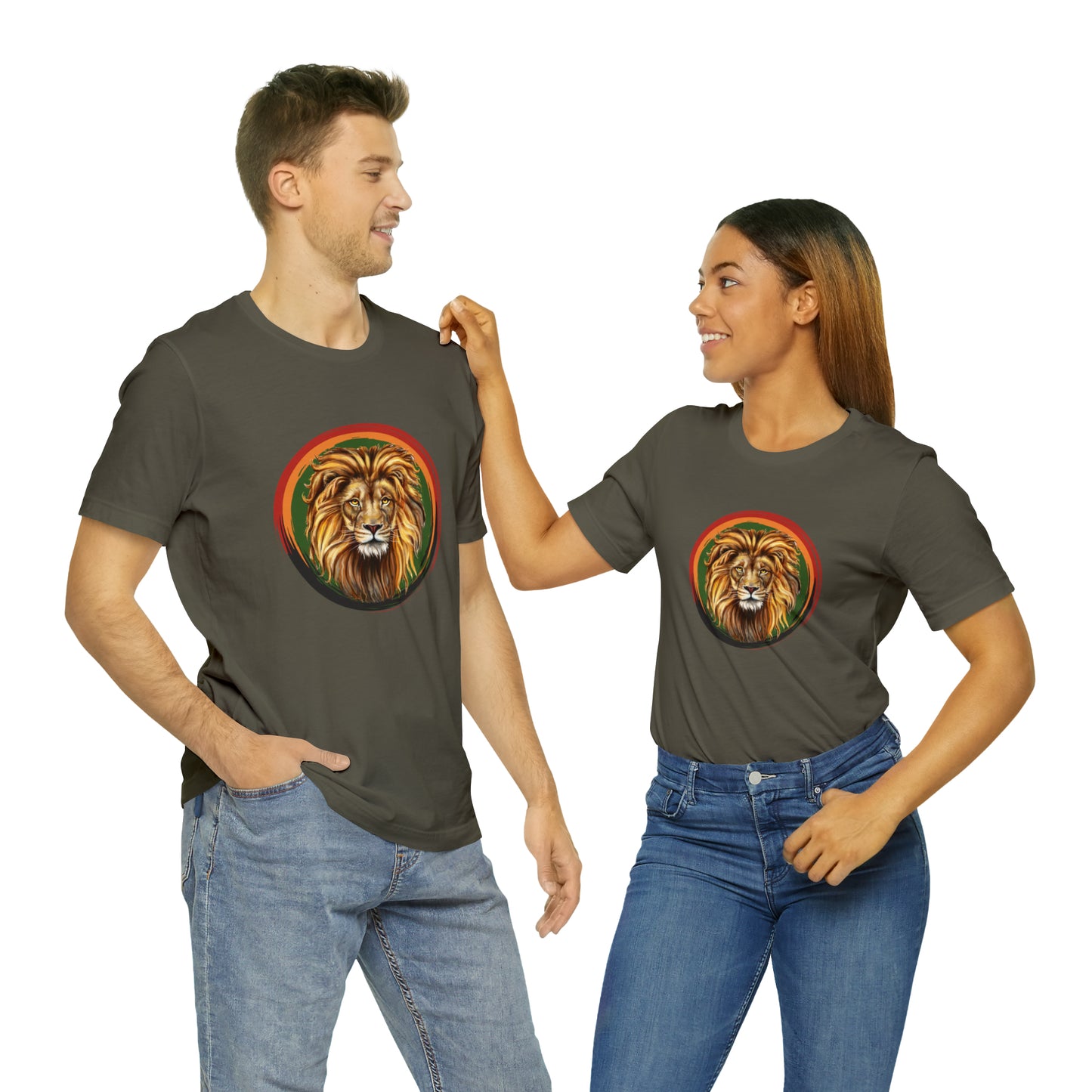 Lion, Animals, Feline (Wild Cats)- Adult- Adult, Regular Fit, Soft Cotton, Full Size Image, T-shirt