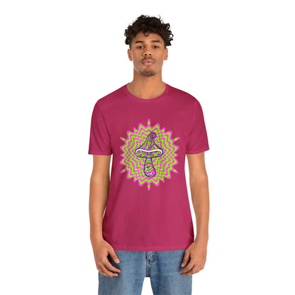 Colorful, Retro Mushrooms T-shirt- Adult, Regular Fit, Soft Cotton, T-shirt