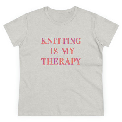 Knitting Is My Therapy- Adult, Semi-fitted T-shirt