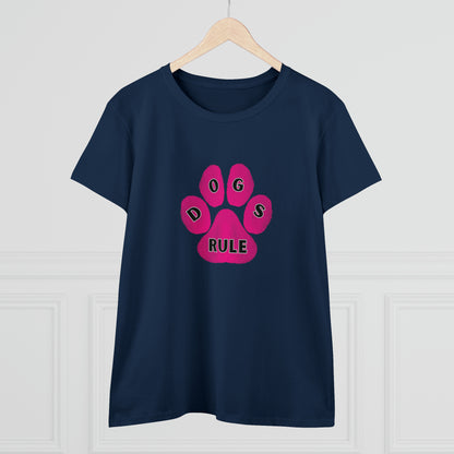 Art, Colorful, Dog Paw, Dogs Rule- Adult, Semi-fitted, T-shirt