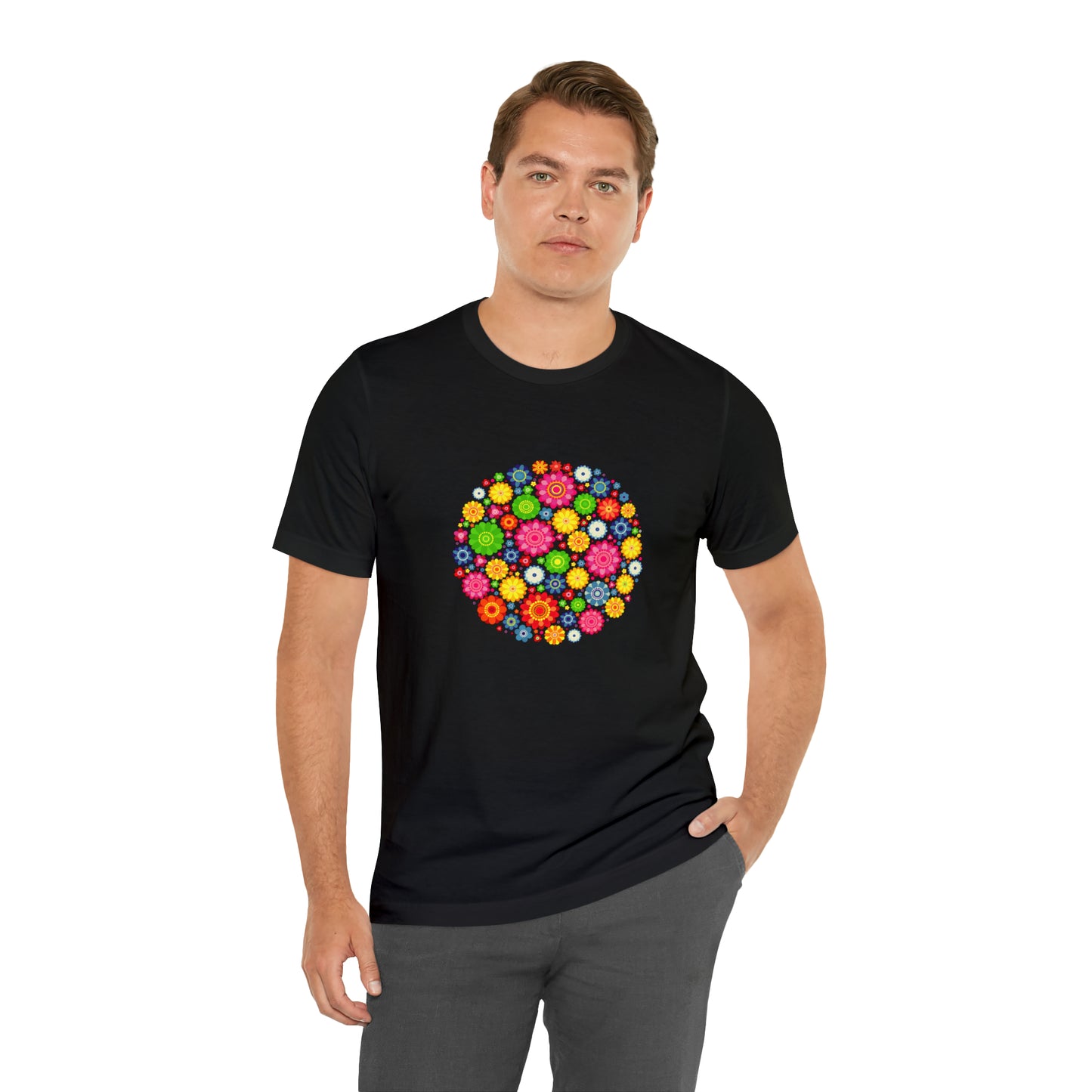 Colorful, Nature, Flowers- Adult, Regular Fit, Soft Cotton,  T-shirt