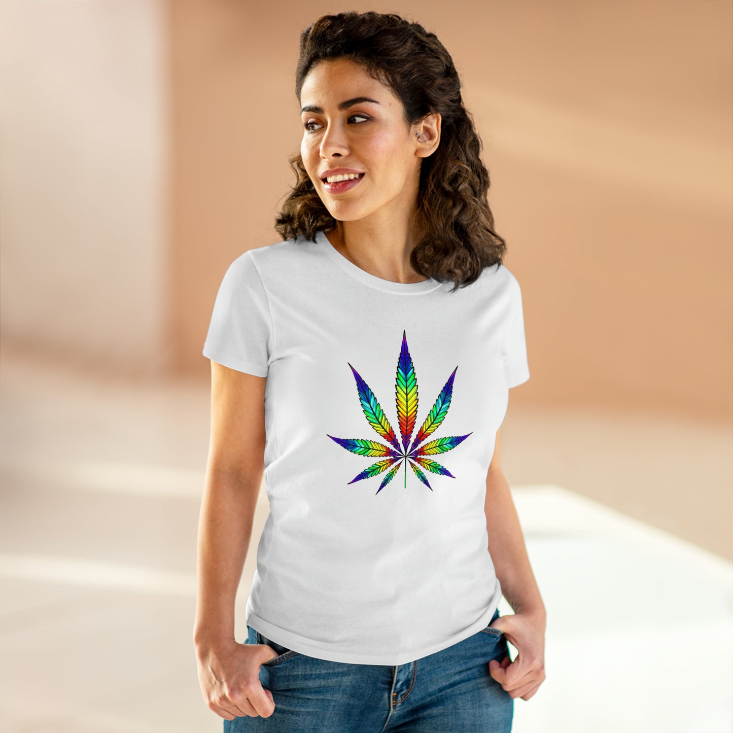 Art, Colorful Leaf, Nature- Adult, Semi-fitted T-shirt