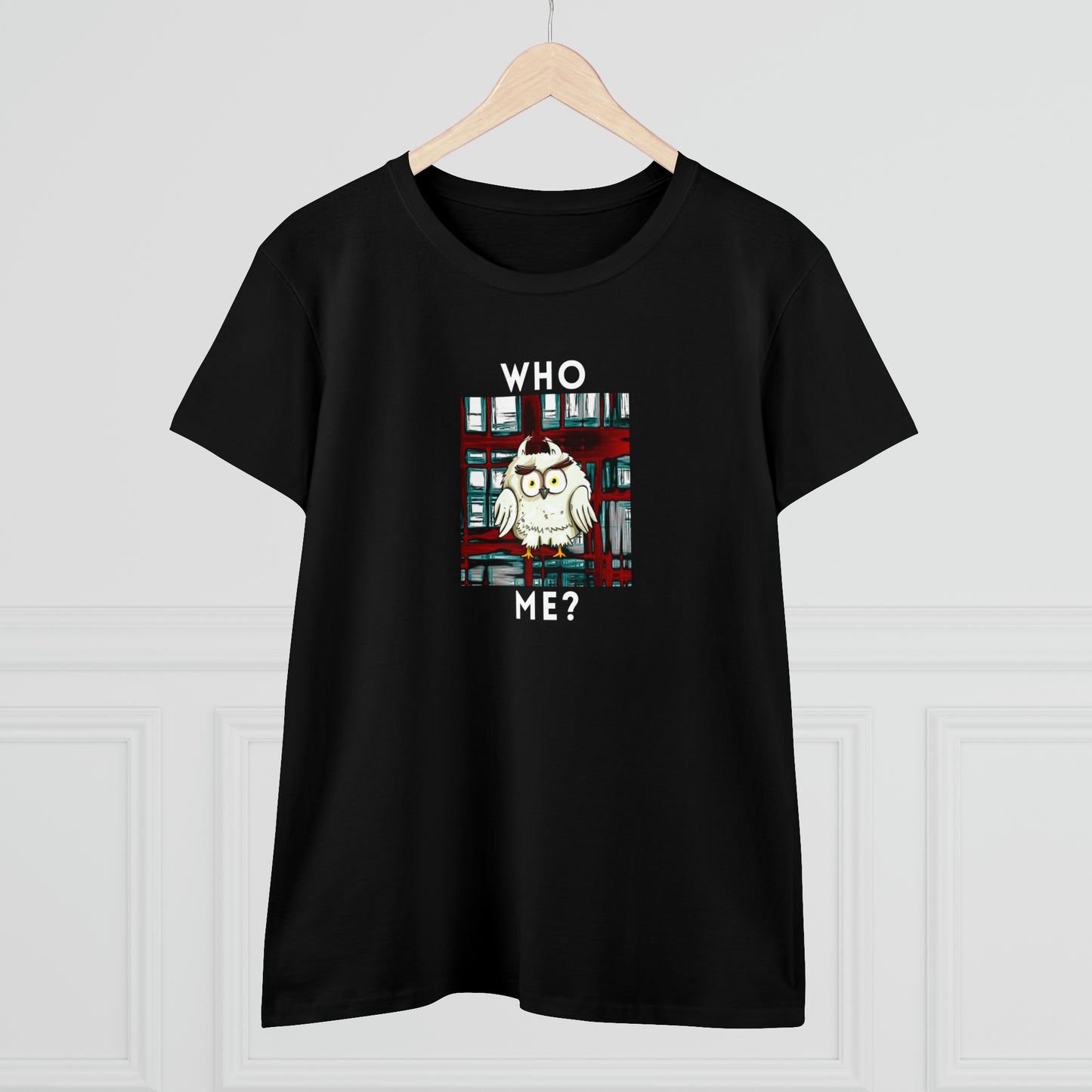 Bird, Who Me? Owl- Adult, Semi-fitted, T-shirt