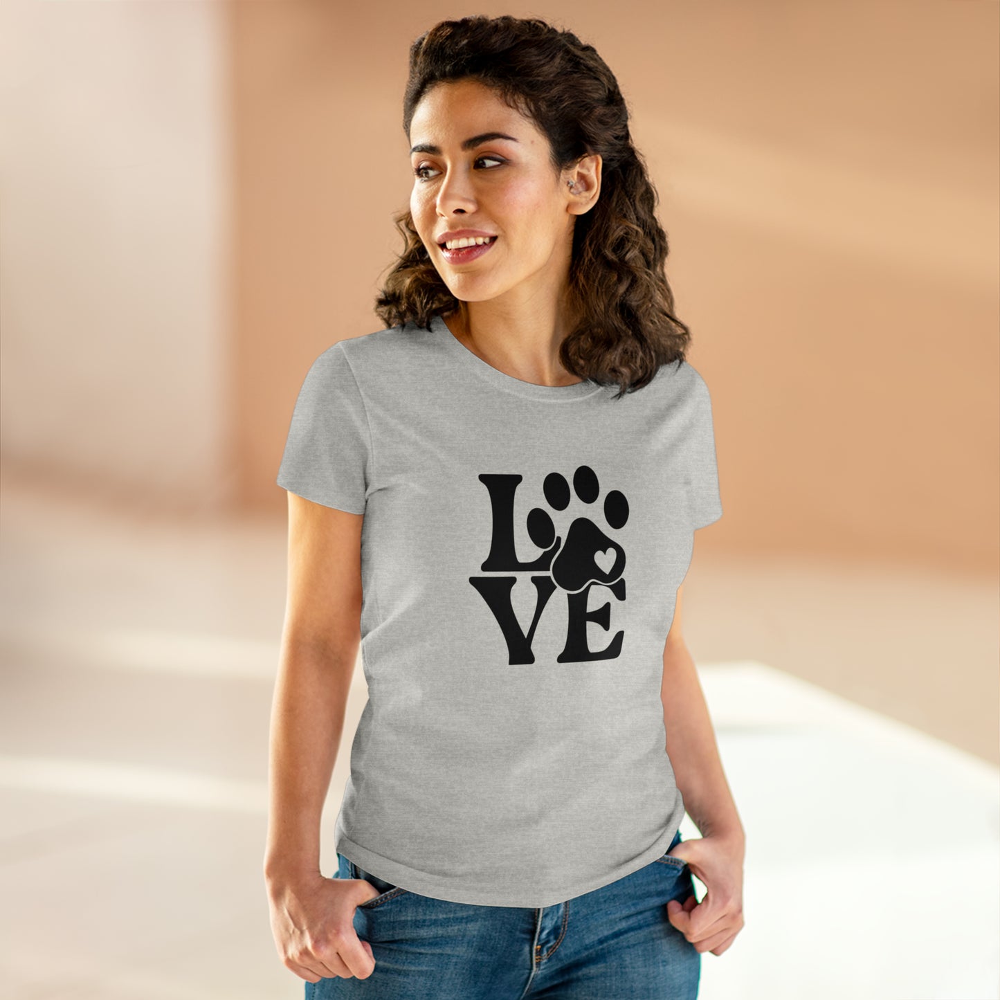 Love, Dog, Animals, Words- Adult, Semi-fitted, T-shirt