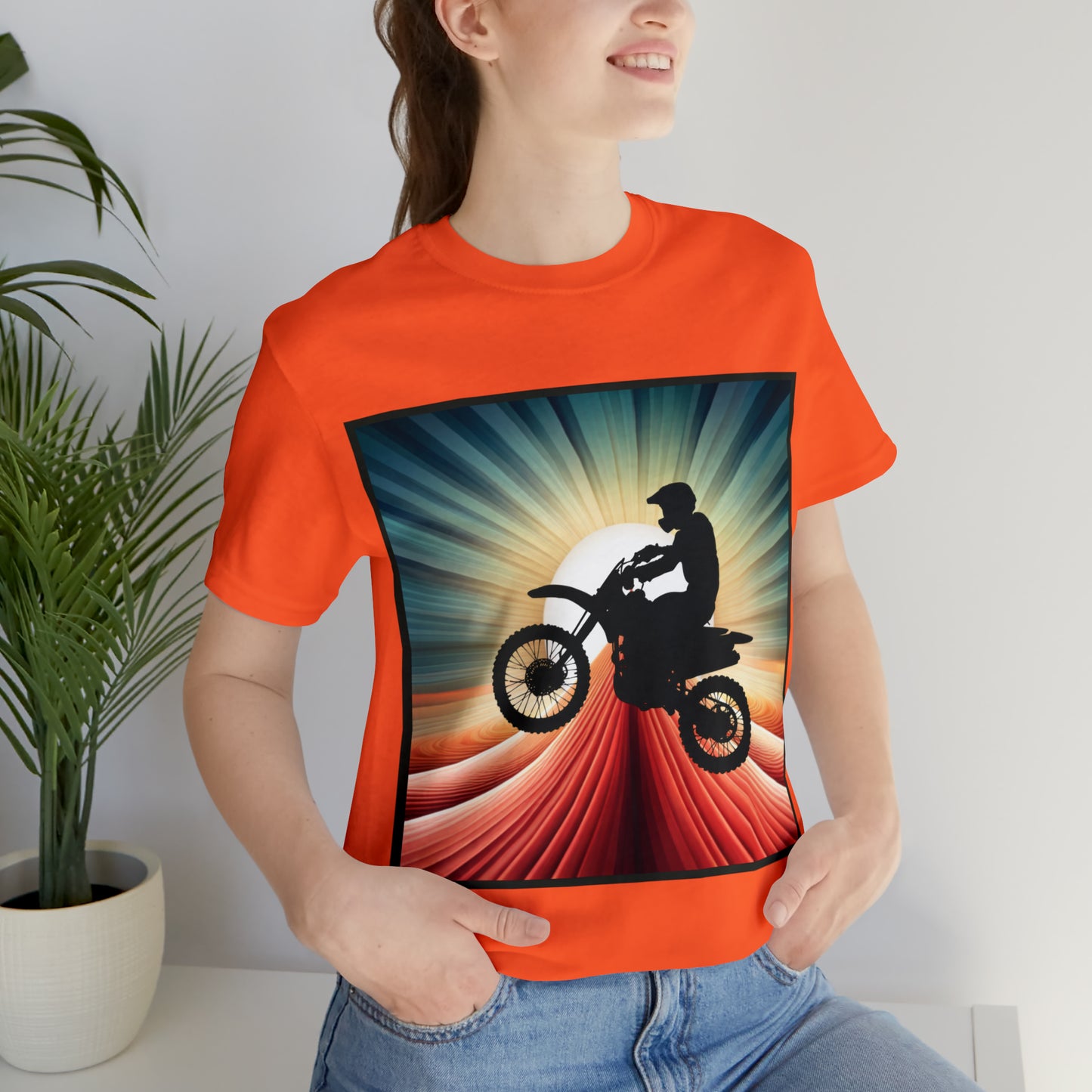 Motorcycle, Motocross, Biker- Adult, Regular Fit, Soft Cotton, Full Size Image, T-shirt