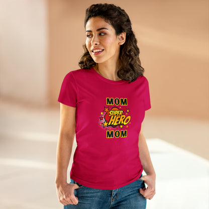 Family, Mom, Superhero, Positive- Adult, Semi-fitted, T-shirt