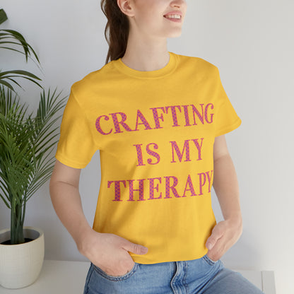 Crafting Is My Therapy- Adult, Regular Fit, Soft Cotton, Full Size Image, T-shirt