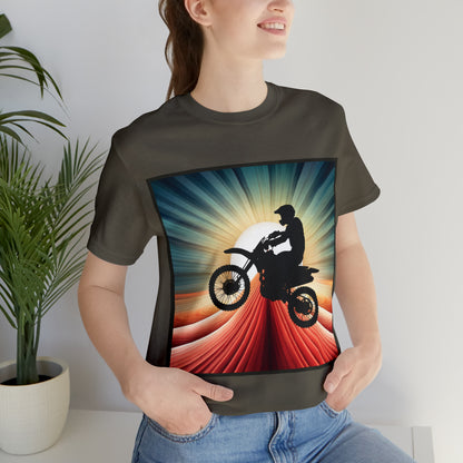 Motorcycle, Motocross, Biker- Adult, Regular Fit, Soft Cotton, Full Size Image, T-shirt