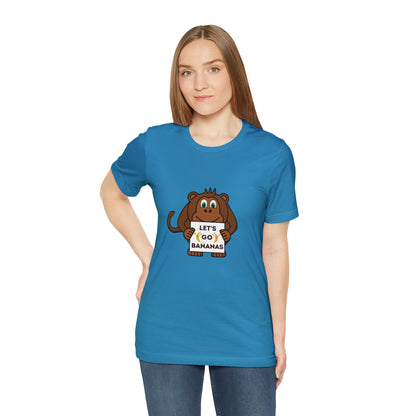 Monkey, Let's Go Bananas, Animals- Adult, Regular Fit, Soft Cotton, T-shirt