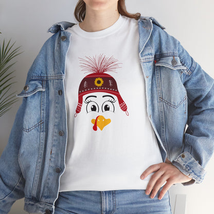 Thanksgiving Funny, Cute Turkey face T-shirt-Unisex Heavy Cotton Tee