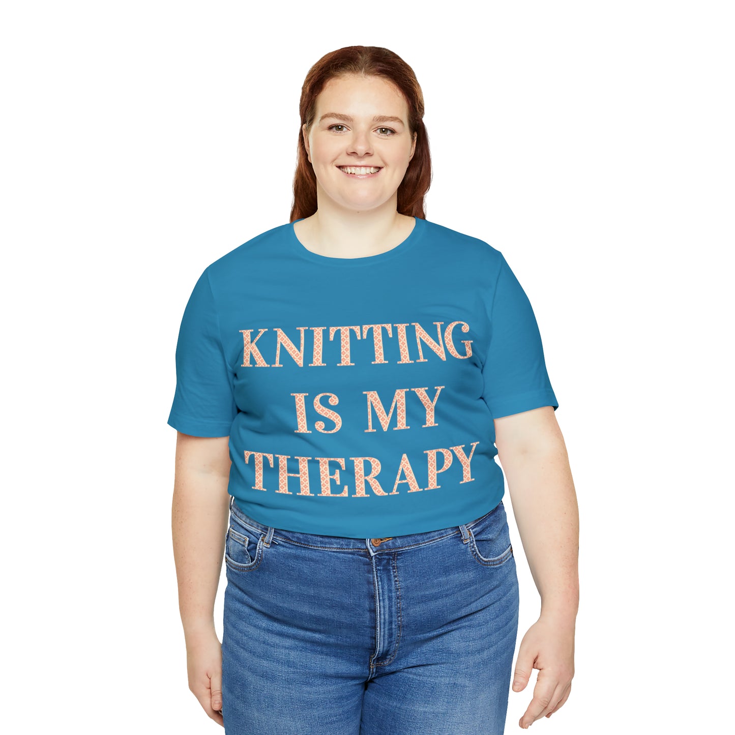 Knitting Is My Therapy- Adult, Regular Fit, Soft Cotton T-shirt
