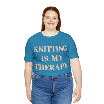 Knitting Is My Therapy- Adult, Regular Fit, Soft Cotton T-shirt
