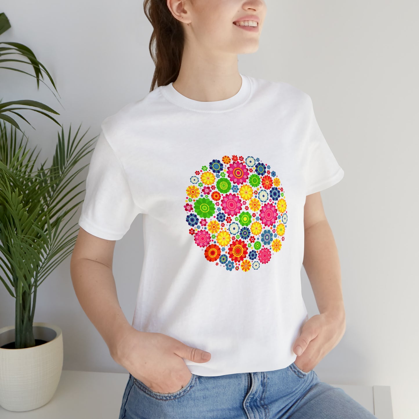Colorful, Nature, Flowers- Adult, Regular Fit, Soft Cotton,  T-shirt