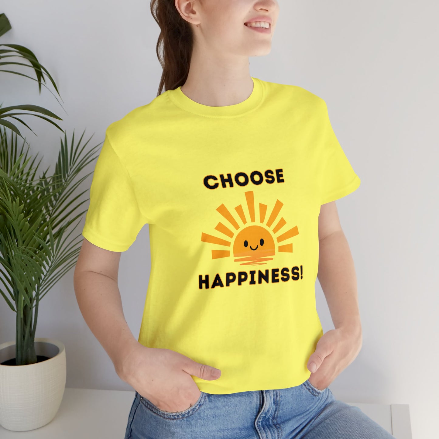 Positive, Choose Happiness- Adult, Regular Fit, Soft Cotton, T-shirt