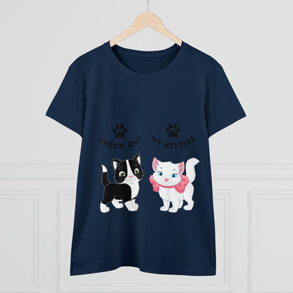Kitty Cat T-Shirt / Check Out My Kitties Semi-Fitted Shirt / Unisex Jersey Short Sleeve Tee / Humorous Pet Clothes