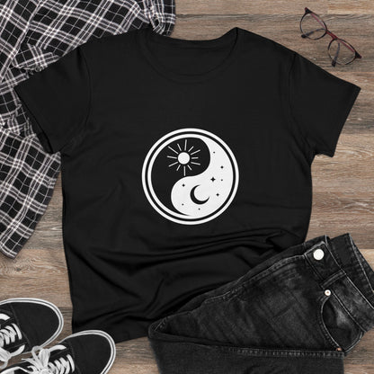 Symbol, Ying Yang, Sun and Moon - Adult, Semi-fitted, T-shirt