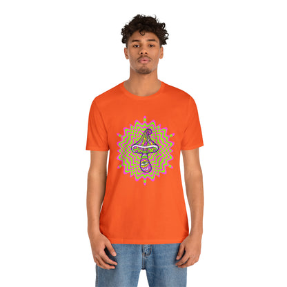 Colorful, Retro Mushrooms T-shirt- Adult, Regular Fit, Soft Cotton, T-shirt