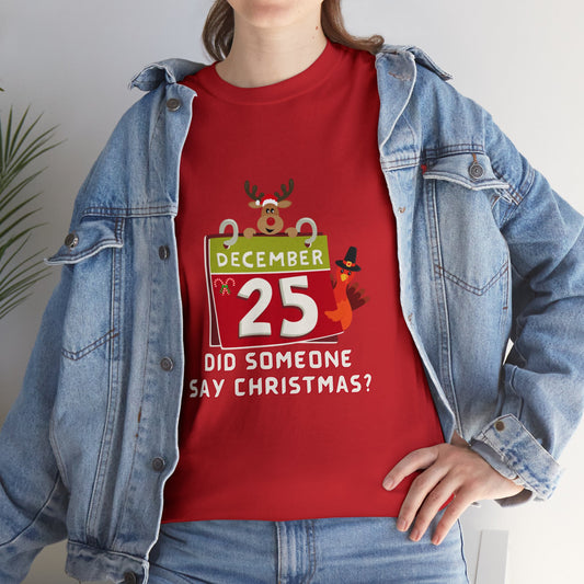 Christmas Funny, Cute Holiday  Calendar T-shirt-Unisex Heavy Cotton Tee