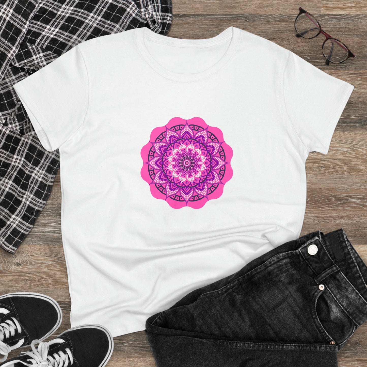 Colorful, Art, Nature, Flowers- Adult, Semi-fitted, T-shirt