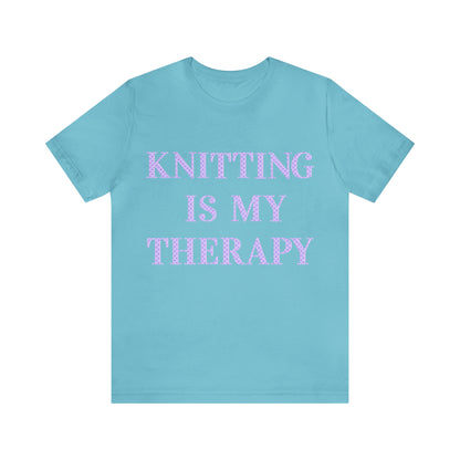 Knitting Is My Therapy- Adult, Regular Fit, Soft Cotton, T-shirt