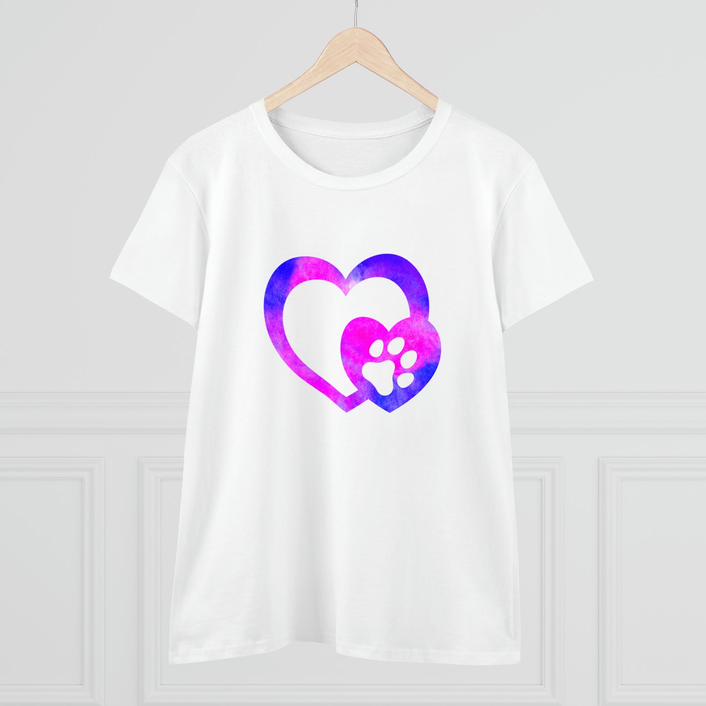 Art, Colorful, Love, Dog Paw- Adult, Semi-fitted, T-shirt