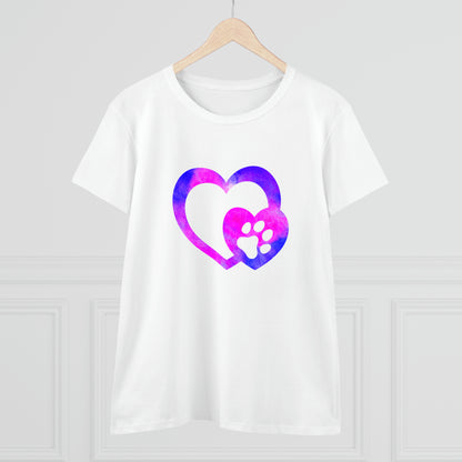 Art, Colorful, Love, Dog Paw- Adult, Semi-fitted, T-shirt