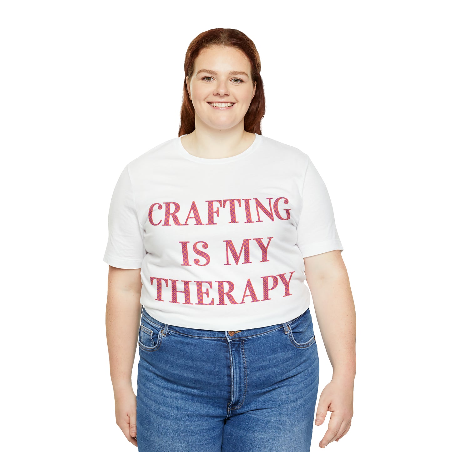 Crafting Is My Therapy- Adult, Regular Fit, Soft Cotton, Full Size Image, T-shirt