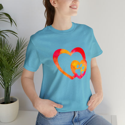 Art, Colorful, Love, Dog Paw- Adult, Regular Fit, Soft Cotton, T-shirt